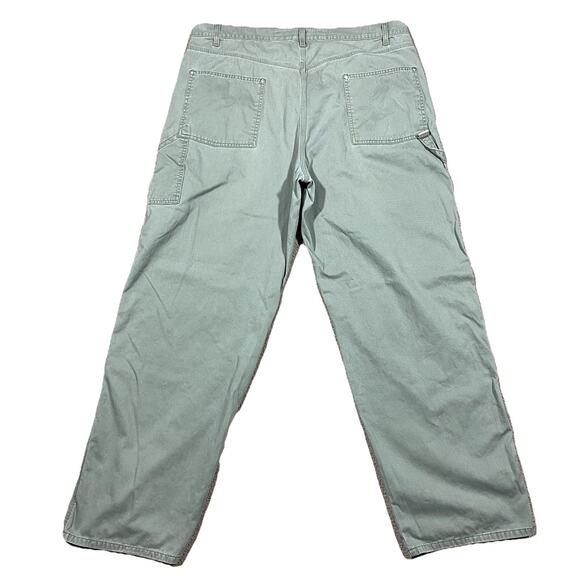 VTG Levi’s Silvertab Khakis Mens 40x34 Sage Green Baggy Wide Leg Carpenter - Picture 1 of 10